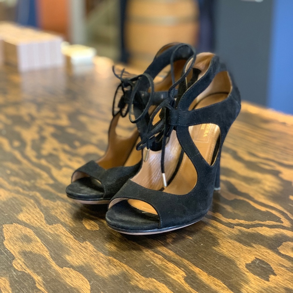 Aquazzura Women’s shoes heels strappy 7 black 37.5